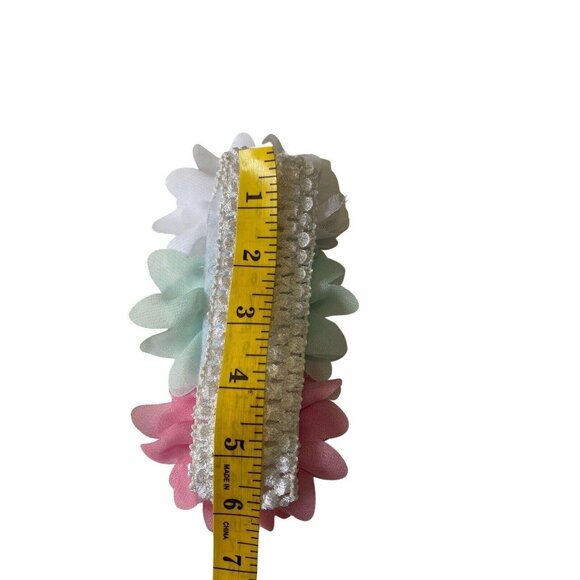 Baby Girls Chiffon Flower Elastic Headband Knit Hair Band Head Wraps Headwear - Picture 3 of 6